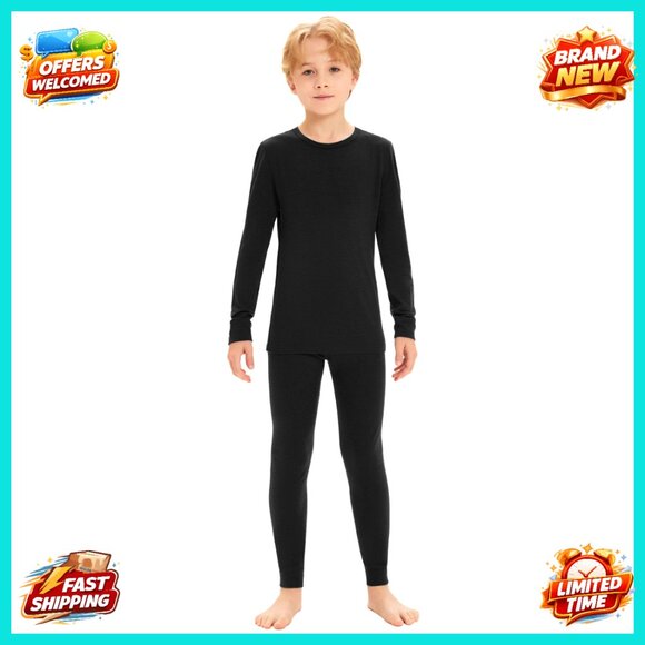 Kids Merino Wool Thermal Base Layer Set Moisture Wicking OEKO-TEX Certified